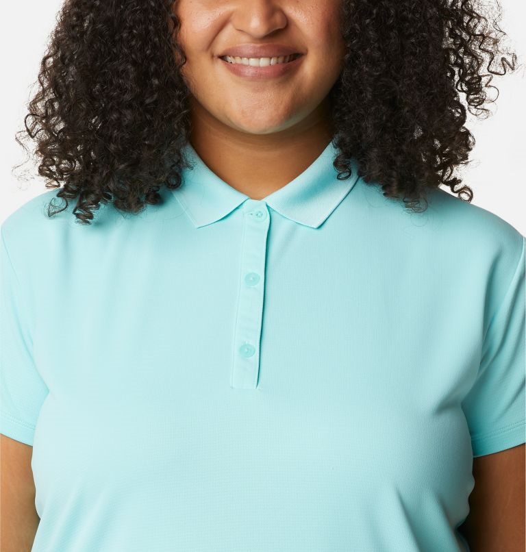 Women's Columbia PFG Innisfree Short Sleeve Polo Shirts Turquoise | Plus Size CA-N5L13